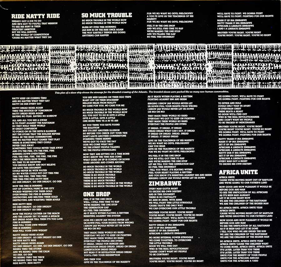 BOB MARLEY & THE WAILERS Survival 1st Pressing 1979 12" Vinyl LP Album custom inner sleeve