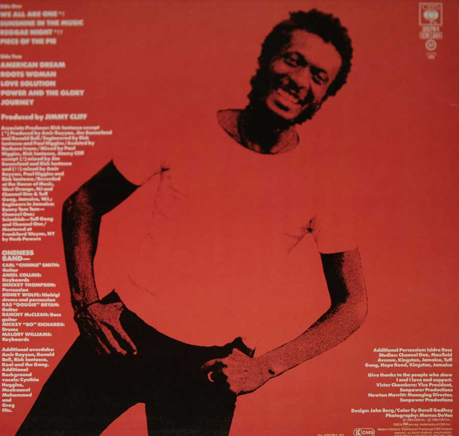 Photo of album back cover JIMMY CLIFF - The Power and the Glory