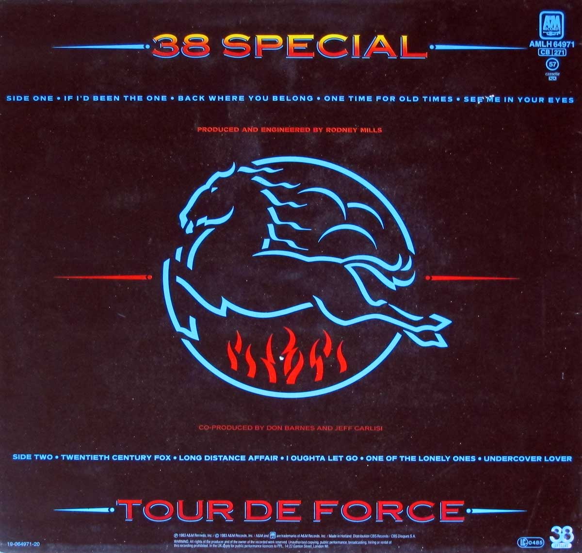 Photo of album back cover 38 SPECIAL - Tour De Force  