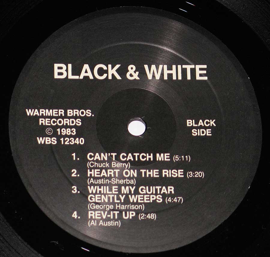 Side Two Close up of record's label BLACK & WHITE - Self-Titled Al Austin 12" Vinyl LP Album