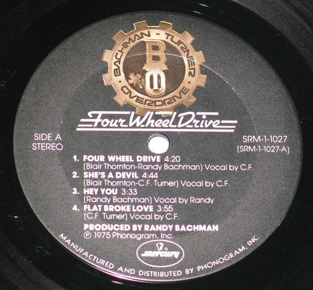 Close-up Photo of Four Wheel Drive Record Label  