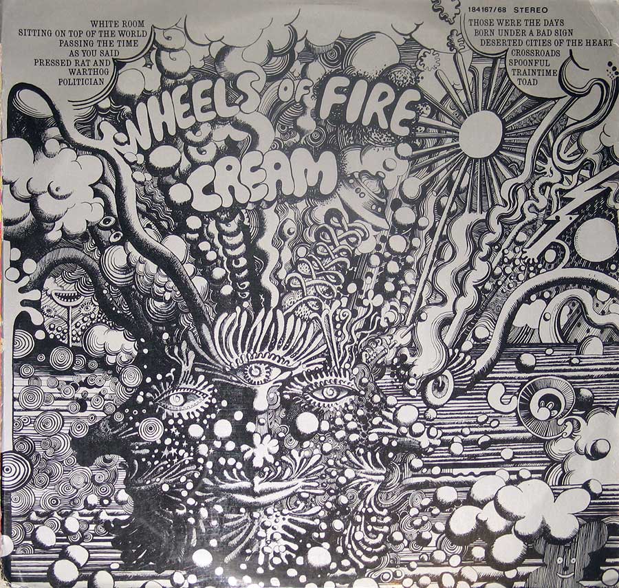 CREAM - Wheels Of Fire 12" Vinyl LP Album 

 back cover