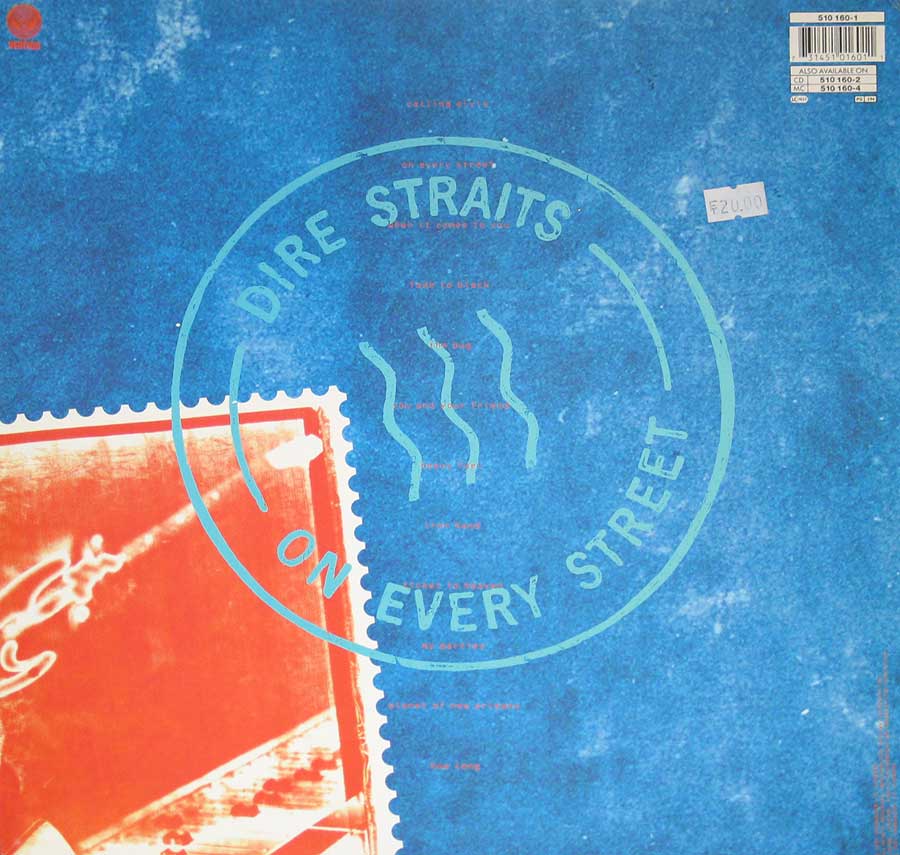 DIRE STRAITS - On Every Street 12" Vinyl LP Album back cover