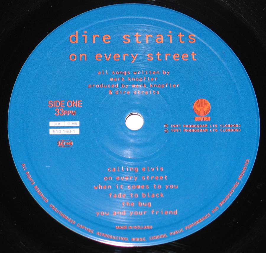 "On Every Street" Record Label Details: Vertigo 510 160 