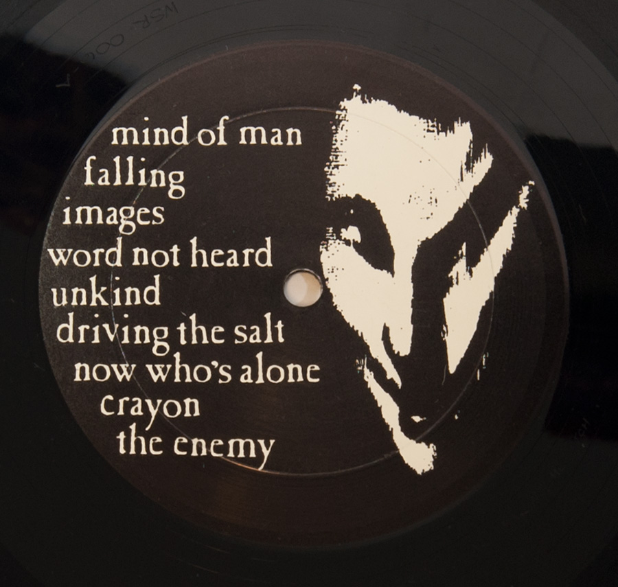 Close up of record's label HEADFIRST - The Enemy 12" LP VINYL Side One