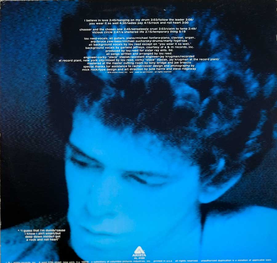 Photo of album back cover LOU REED - Rock And Roll Heart