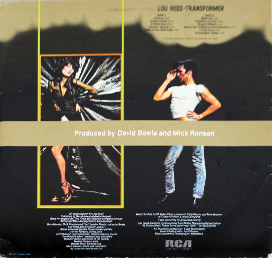 LOU REED - Transformer Italian Release LSP-4807 12" LP VINYL Album back cover