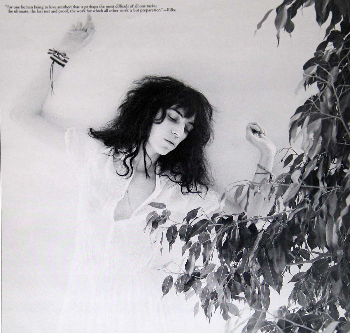 Large Hires Photo of Patti Smith on insert 