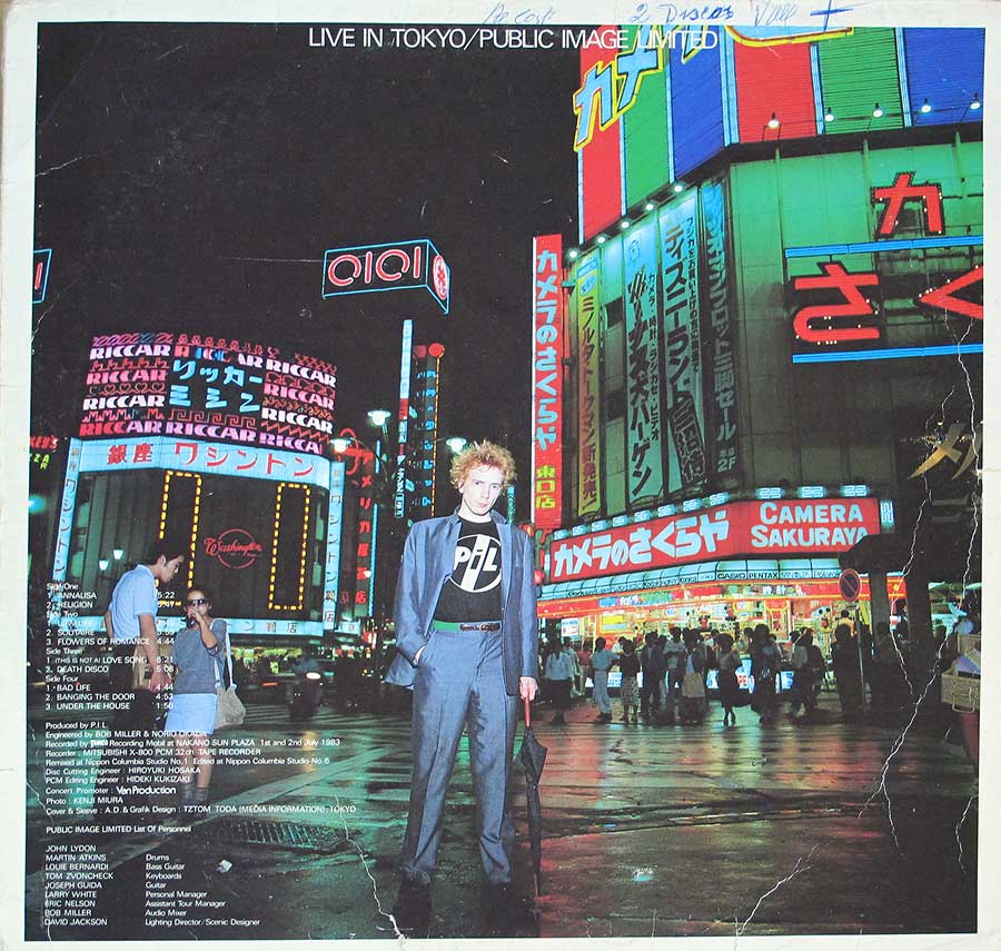 Front Cover Photo Of PIL PUBLIC IMAGE LIMITED - Live in Tokyo 12" Vinyl LP Album