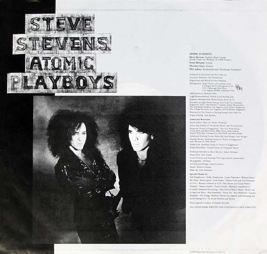 High Resolution Photo Steve Stevens Atomic Playboys Rock Vinyl Record
