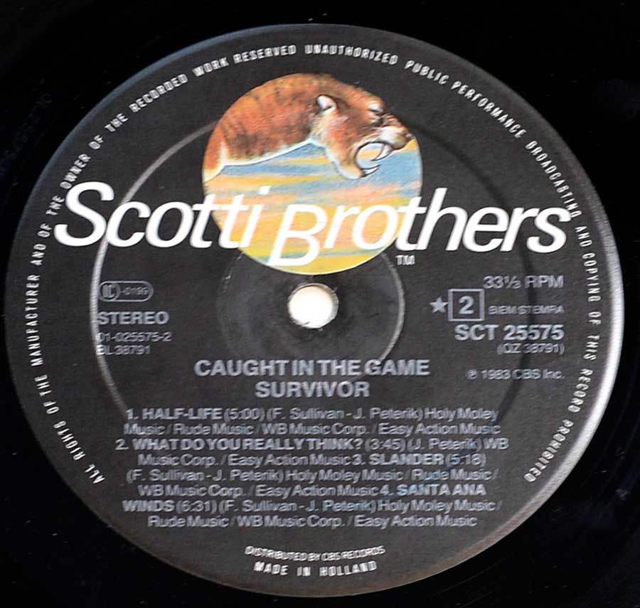 Survivor Caught In The Game Classic Rock Vinyl Album Gallery Vinylrecords 