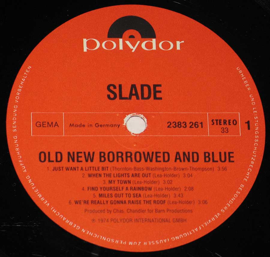 "Old New Borrowed and Blue" Record Label Details: Polydor 2383 261 , Made in Germany 
