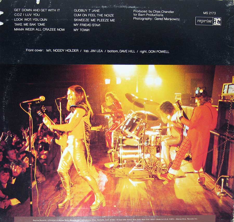 Photo of album back cover SLADE - Sladest USA Reprise MS 2173