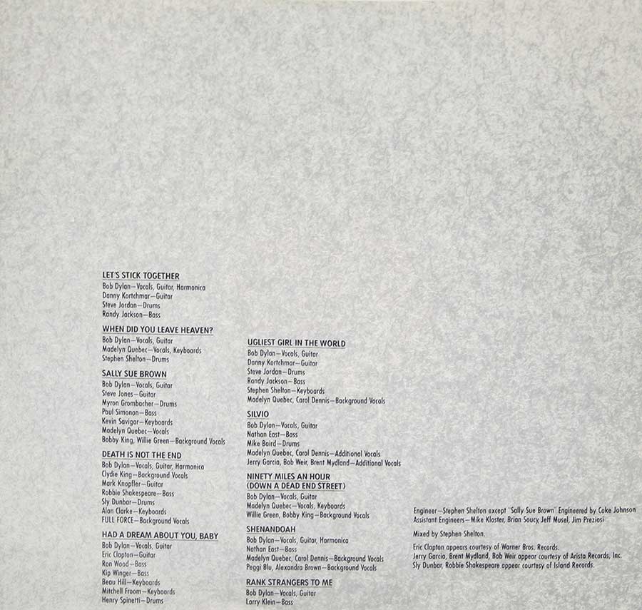 BOB DYLAN - Down In The Groove 12" Vinyl LP Album  custom inner sleeve