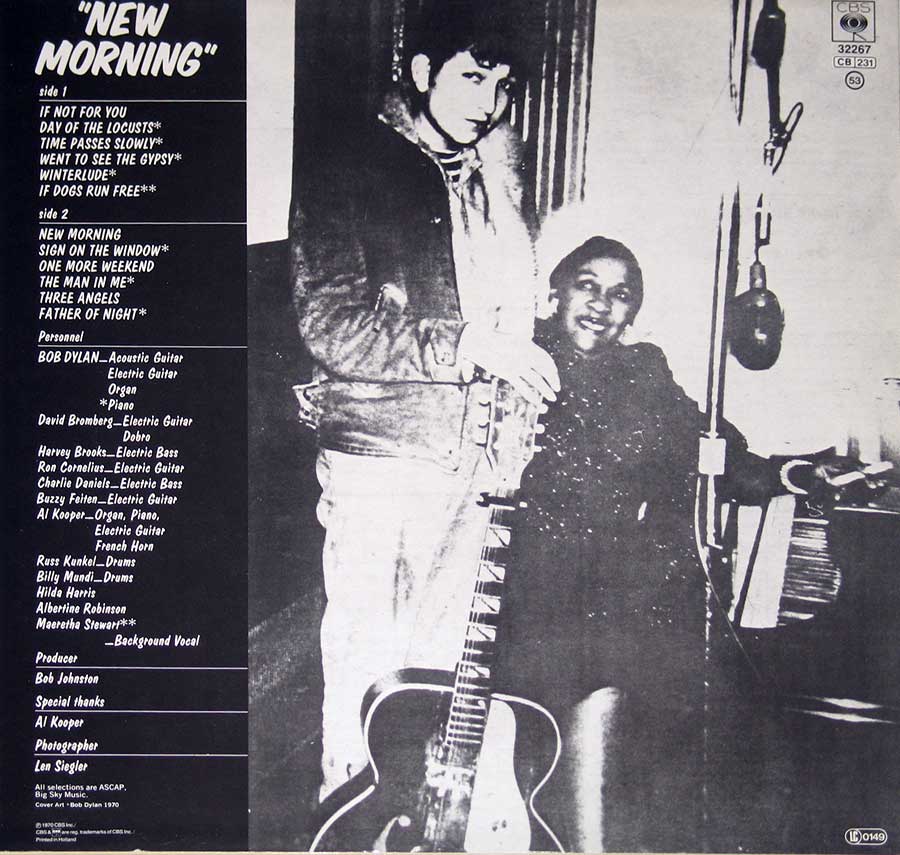 Photo of Bob Dylan - New Morning Album's Front Cover  