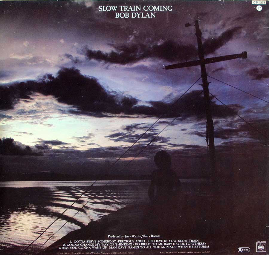 BOB DYLAN - Slow Train Coming 12" Vinyl LP Album 
 back cover