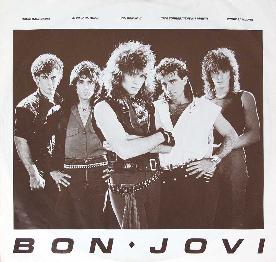 Photo One Of The Original Custom Inner Sleeve BON JOVI S/T Self-Titled ( Germany ) 12" Vinyl LP Album  