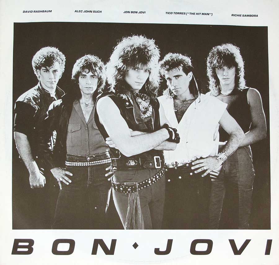 Photo Two of the original custom inner sleeve  BON JOVI S/T SELF-TITLED ( Netherlands ) 12" Vinyl LP Album 
