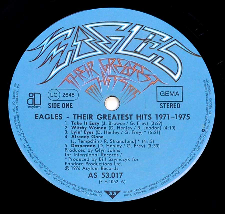 Eagles - Their Greatest Hits 1971-1975 Lyrics and Tracklist
