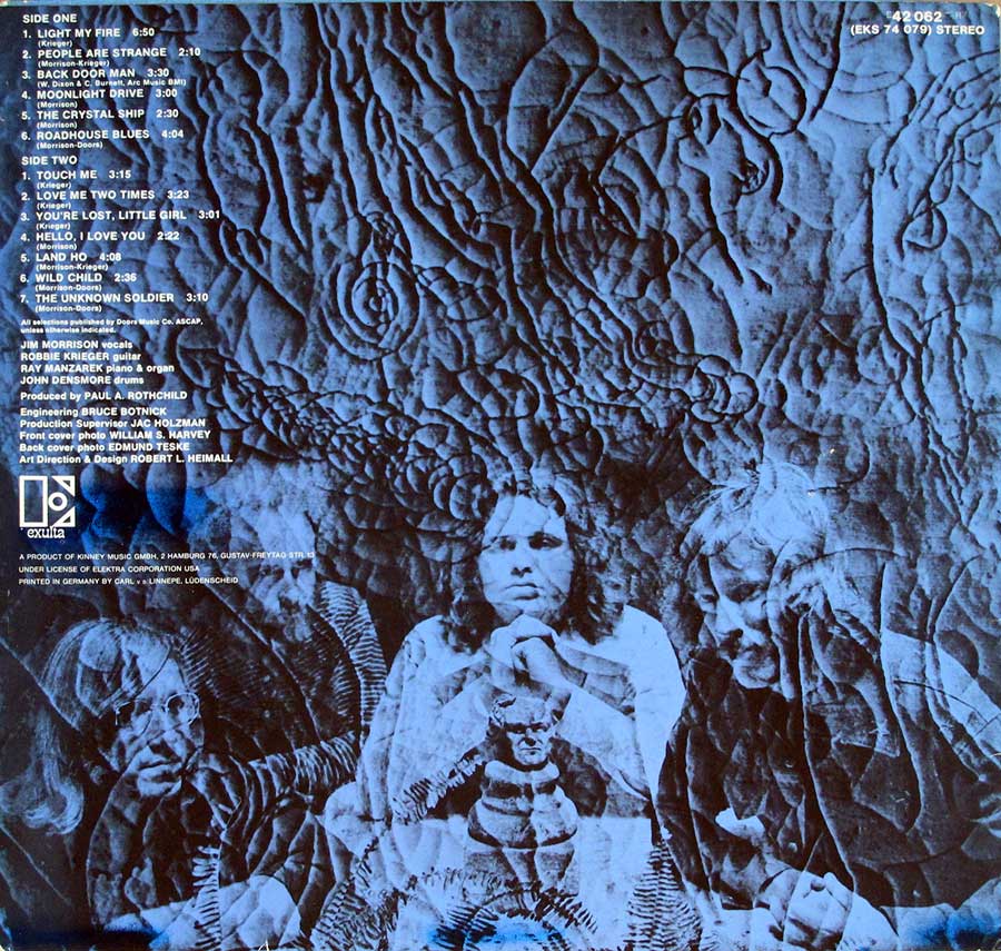 DOORS 13 with Jim Morrison 12" LP VINYL ALBUM album back cover