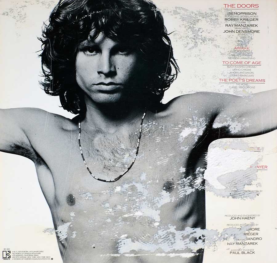 THE DOORS - An American Prayer Jim Morrison Gatefold 12" LP Vinyl Album back cover