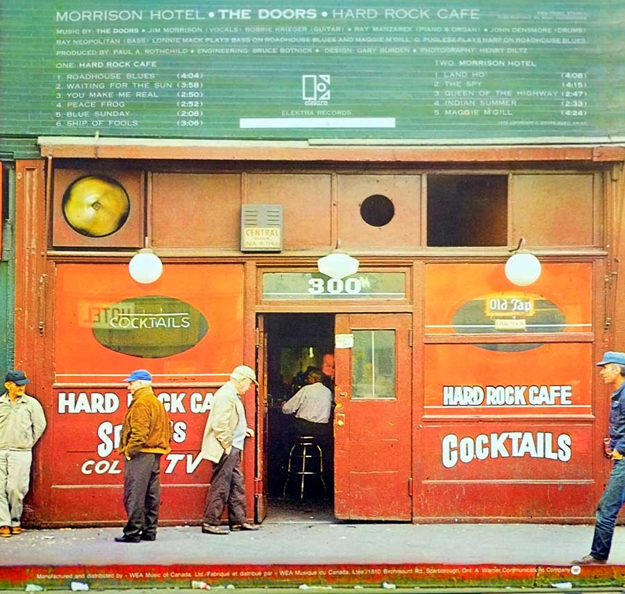 Photo of album back cover DOORS MORRISON - Hotel Red Label Canada 12" LP Vinyl