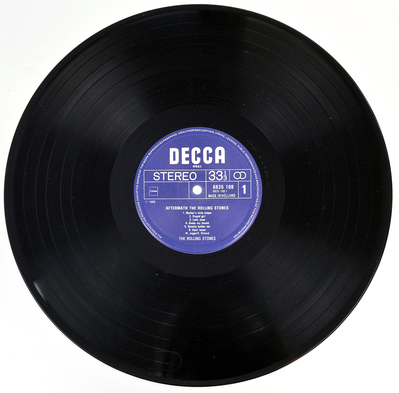 Photo of record 1 of ROLLING STONES - Aftermath DECCA NETHERLANDS 