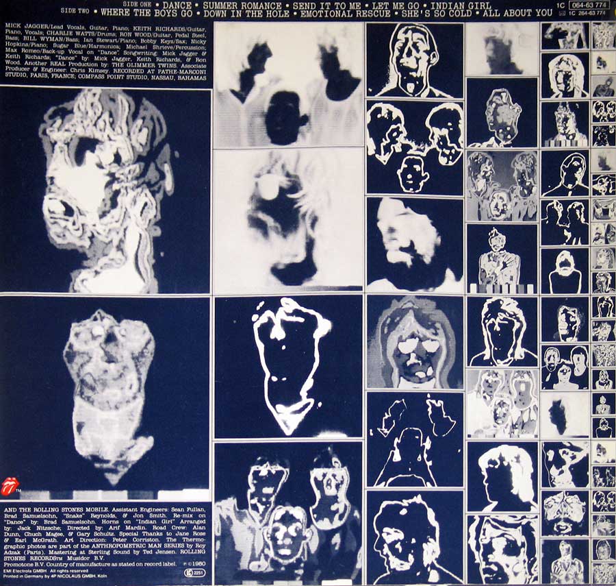 Photo of album back cover Rolling Stones - Emotional Rescue