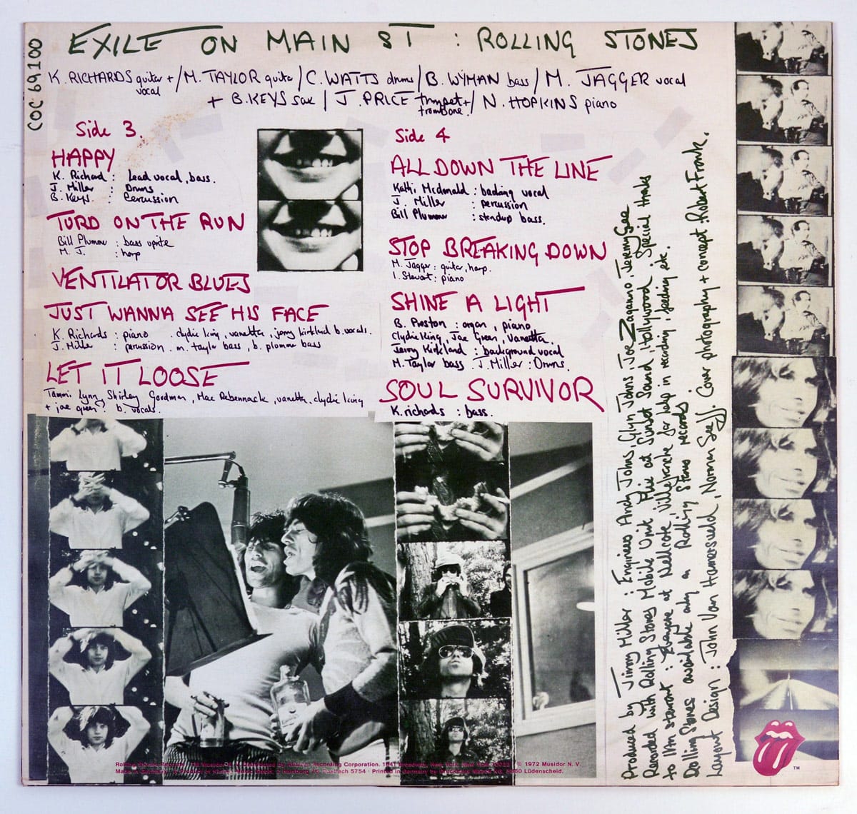 Photo of inner sleeve ROLLING STONES Exile on Main Street 