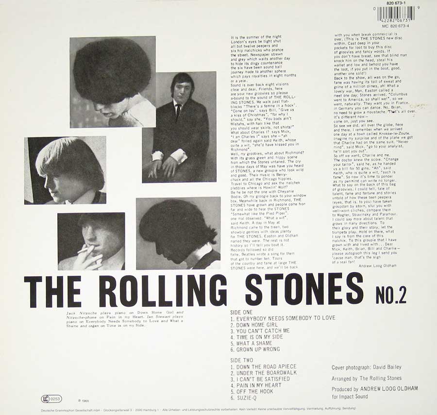 Photo of album back cover ROLLING STONES - NO 2 / VOL 2