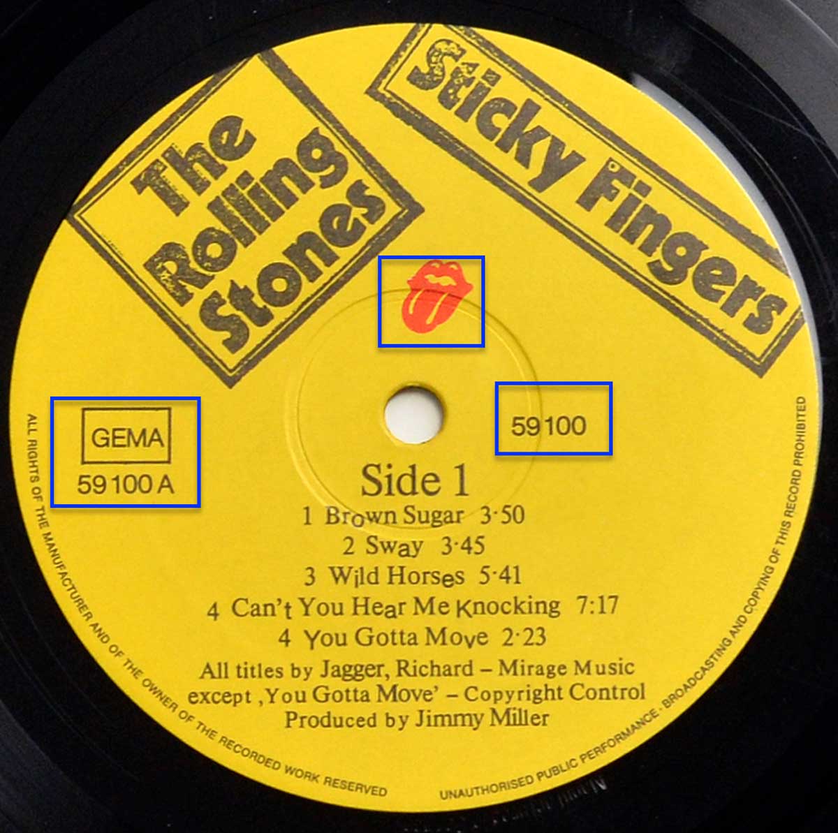 High Resolution Photo Close-UP record label 