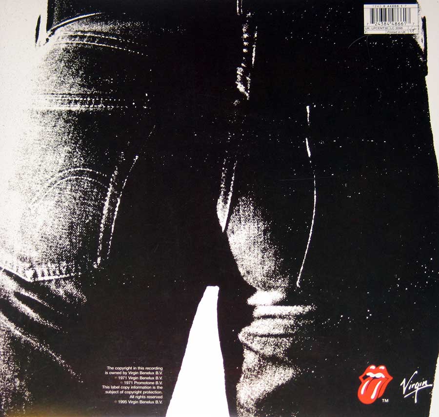 Photo of album back cover ROLLING STONES - Sticky Fingers UK