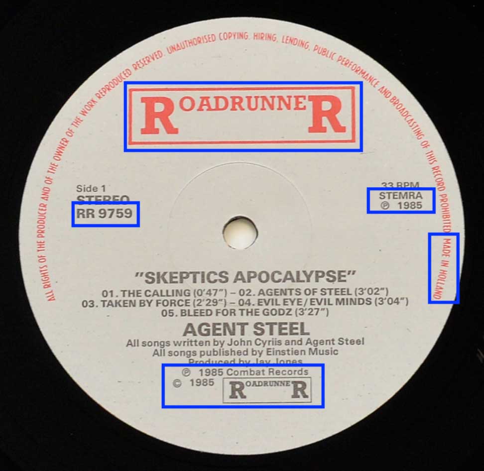 large photo of the enlarged record's label