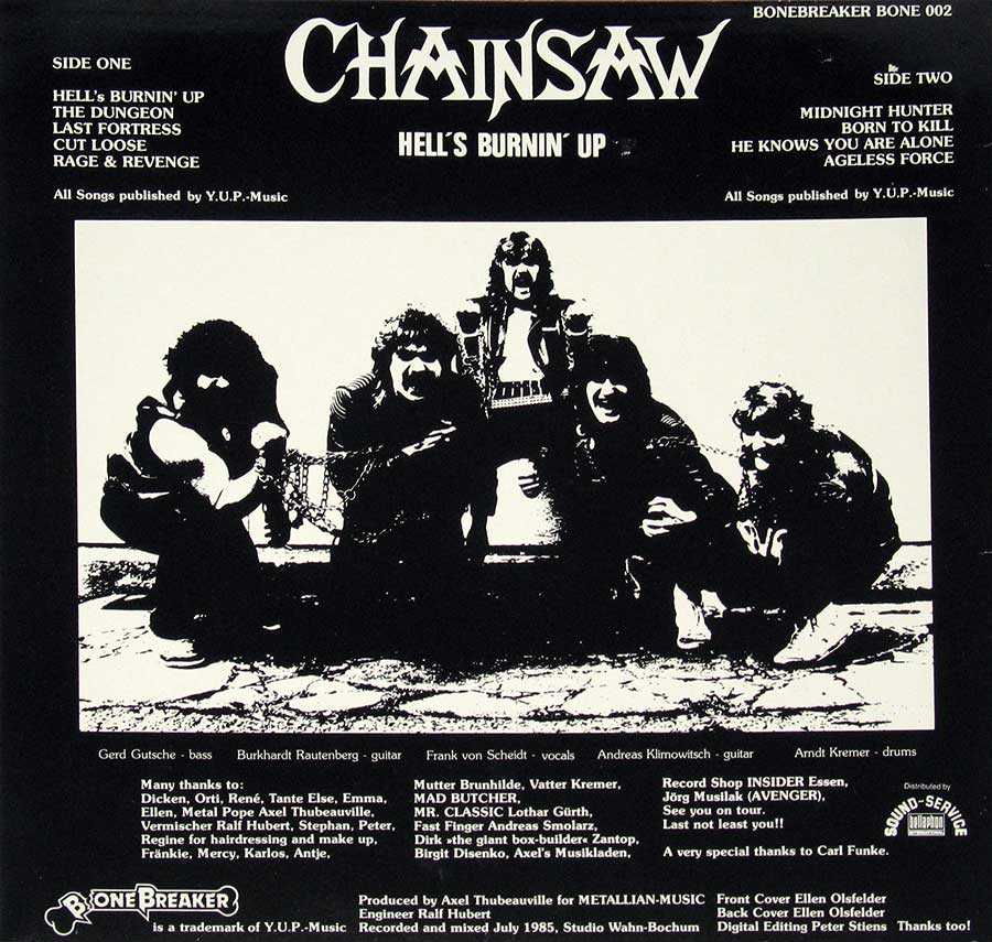 High Resolution Photo Album Back Cover of Chainsaw - Hell's Burnin Up https://vinyl-records.nl