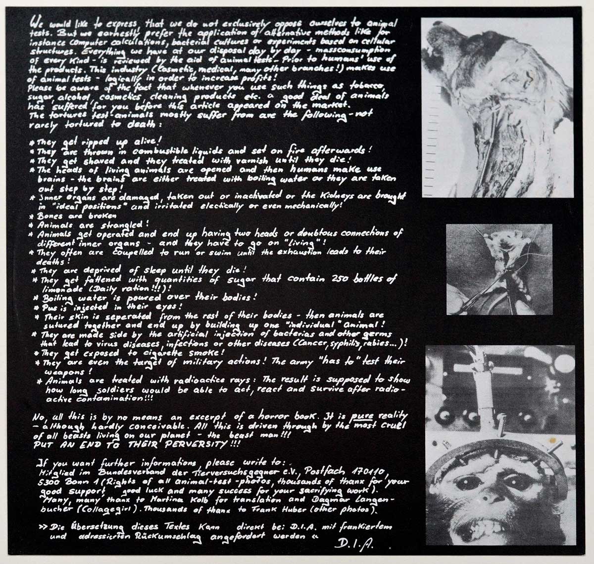 Photo of album back cover DEATH IN ACTION - Just For Our Sake…  