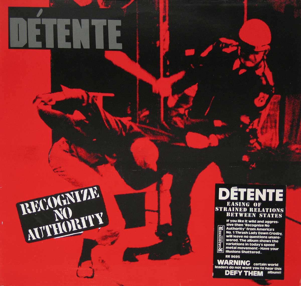 High Resolution Photo Album Front Cover of DETENTE Recognize no Authority https://vinyl-records.nl