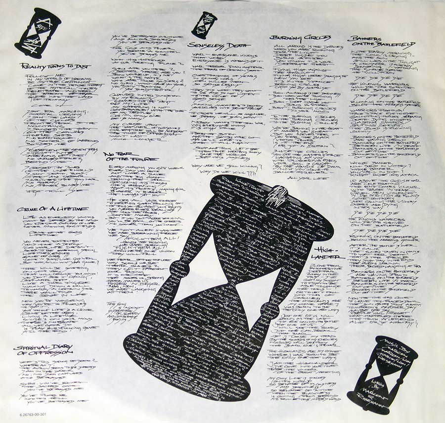 DRIFTER - Reality Turns to Dust 12" VINYL LP ALBUM
 custom inner sleeve