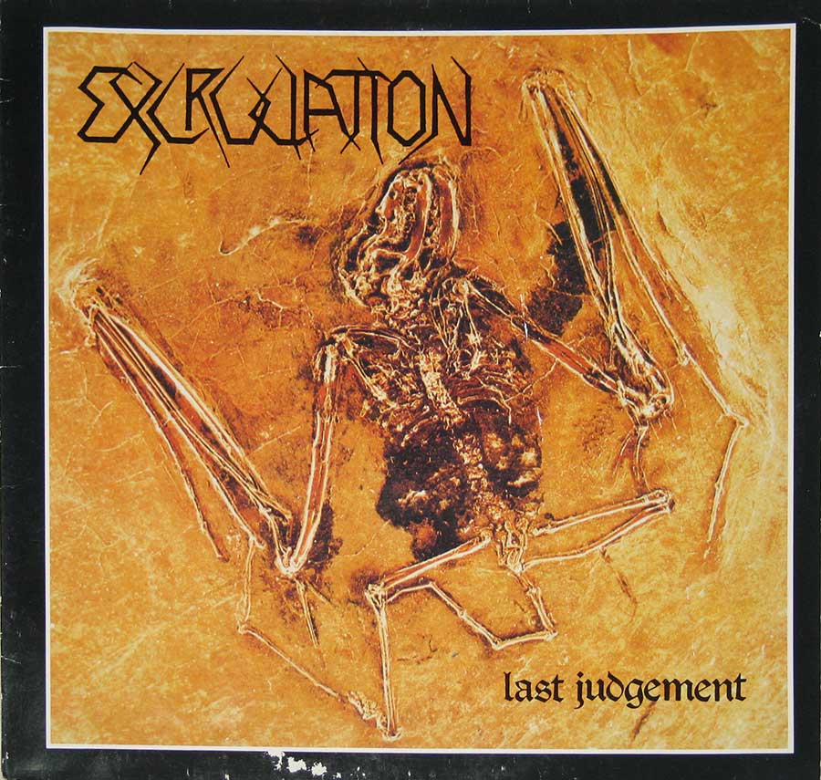EXCRUCIATION - Last Judgement Rare Swiss Metal + Lyrics Sheet 12" VINYL LP ALBUM front cover https://vinyl-records.nl