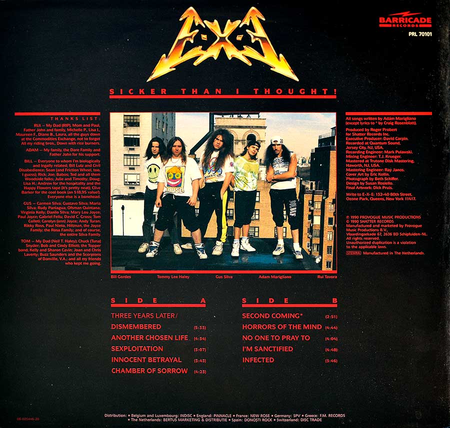 Album Back Cover  Photo of "E-X-E - Sicker Than I Thought!"