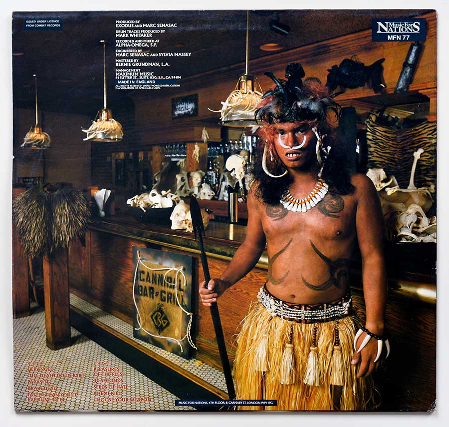 EXODUS - Pleasures of the Flesh 12" Vinyl LP Album back cover