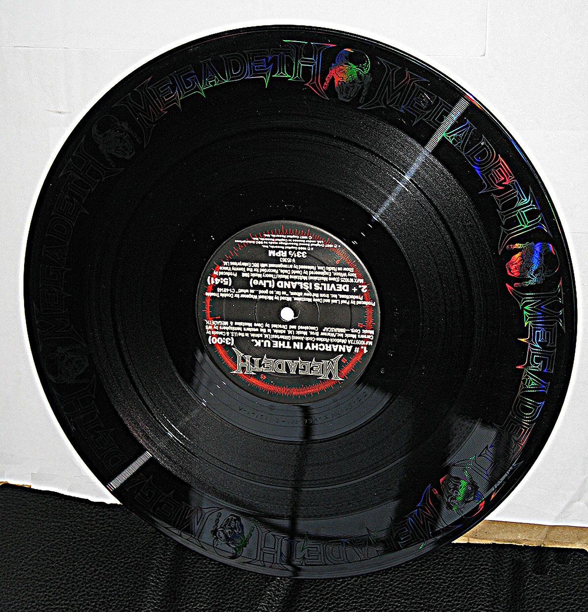 High Resolution Photo Megadeth Anarchy in the UK Laser Etched Vinyl Record