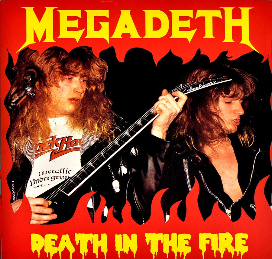 MEGADETH - Death in the Fire 180g White Label Transparent Vinyl 12" LP Album front cover https://vinyl-records.nl