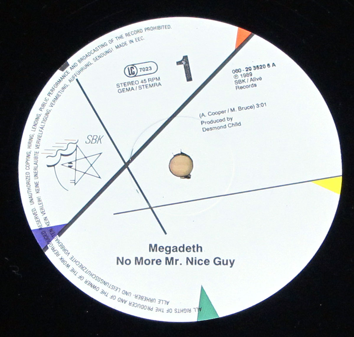 High Resolution Photo MEGADETH - No More Mr Nice Guy Vinyl Record