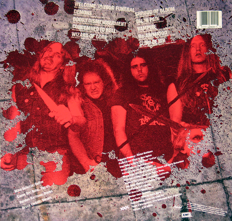 RIGOR MORTIS - Self-Titled 12" VINYL LP ALBUM back cover