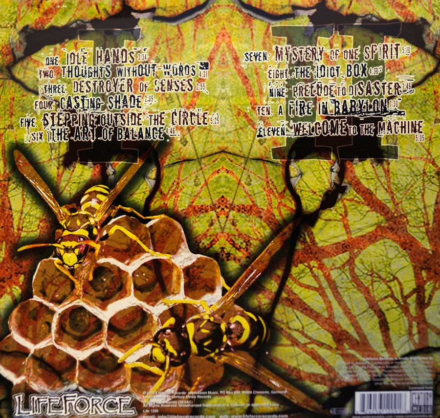 SHADOWS FALL - The Art Of Balance 12" White Coloured VINYL LP Album back cover