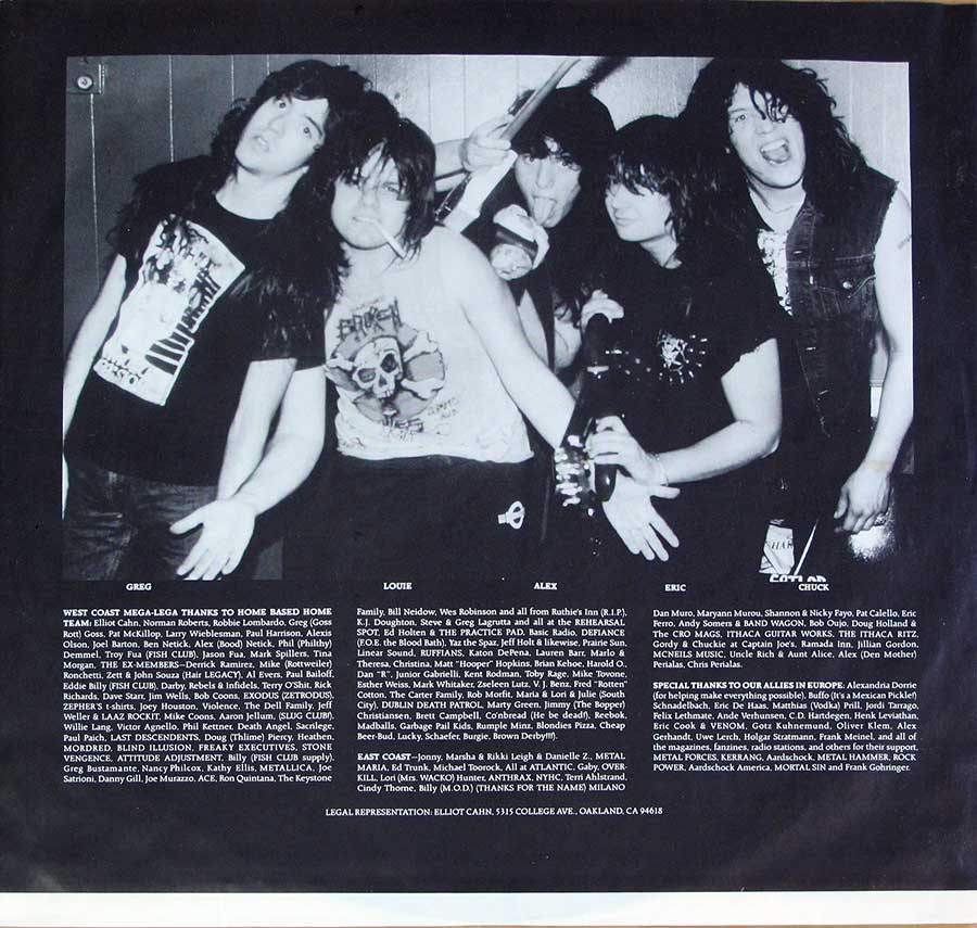 Photo Two of the original custom inner sleeve  TESTAMENT - The Legacy