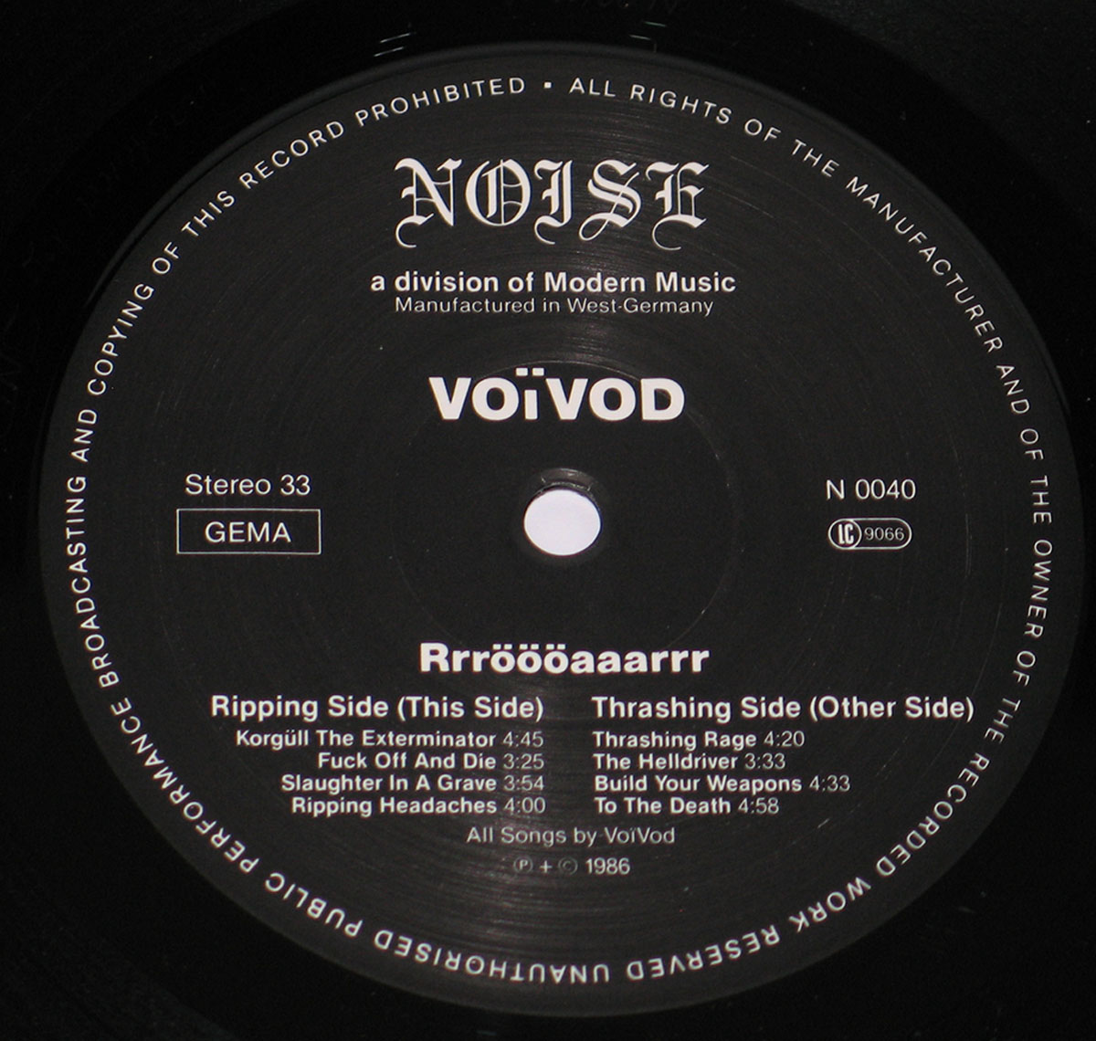 Voivod Rrröööaaarrr is the second album released by this Canadian