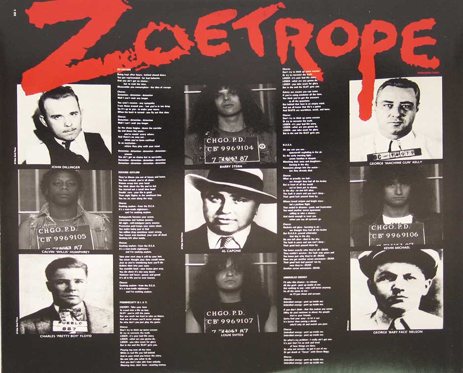 Inner Cover   of "ZOETROPE - A Life of Crime" Album 