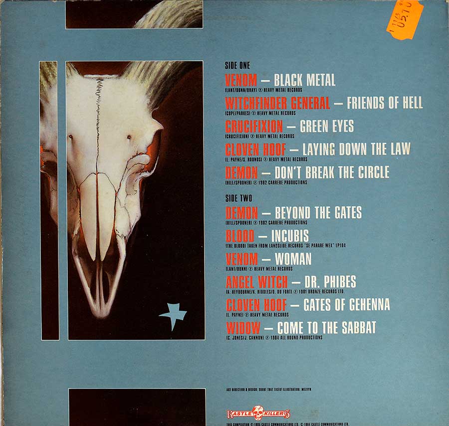 VARIOUS ARTISTS - Metal Inferno Venom NWOBHM 12" LP ALBUM VINYL back cover