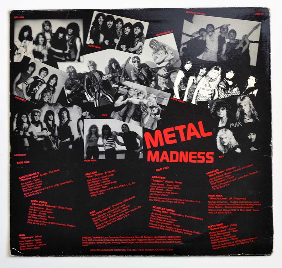 Metal Madness Volume One (Red Transparent Vinyl) 12" Vinyl LP Album  back cover